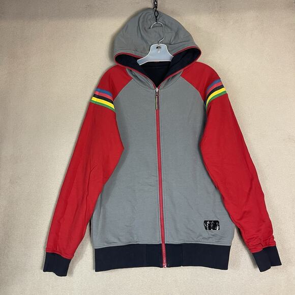 Adidas Original Hoodie Mens M Black Full Zip Reversable Heavyweight Athletic - Picture 9 of 12